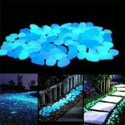 RELAX DREAM 300Pcs Luminous Pebbles Stones,Luminous Stones Glow in The Dark Garden Pebbles Rocks for Home Outdoor Walkways Garden Path Patio Lawn Garden Yard Fish Tank Decor Mix Color